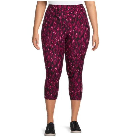 Terra & Sky Women's Printed Leggings, Cheetah Pink - Picture 1 of 5